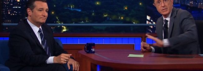 Colbert to audience: Stop booing Ted Cruz