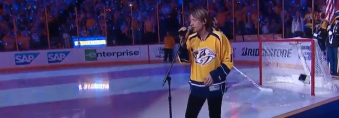 Watch Keith Urban Sing the National Anthem Before Game 3 of the Nashville Predators Western Conference Finals